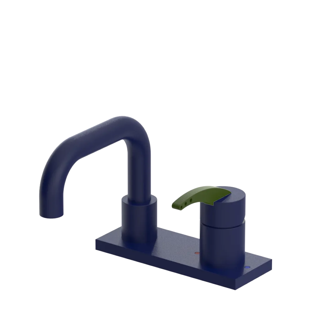 Rubinet 4" Centre Single Control Lav. Set. with Genesis spout (less drain) Midnight Blue