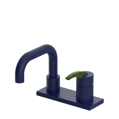 Rubinet 4" Centre Single Control Lav. Set. with Genesis spout (less drain) Midnight Blue