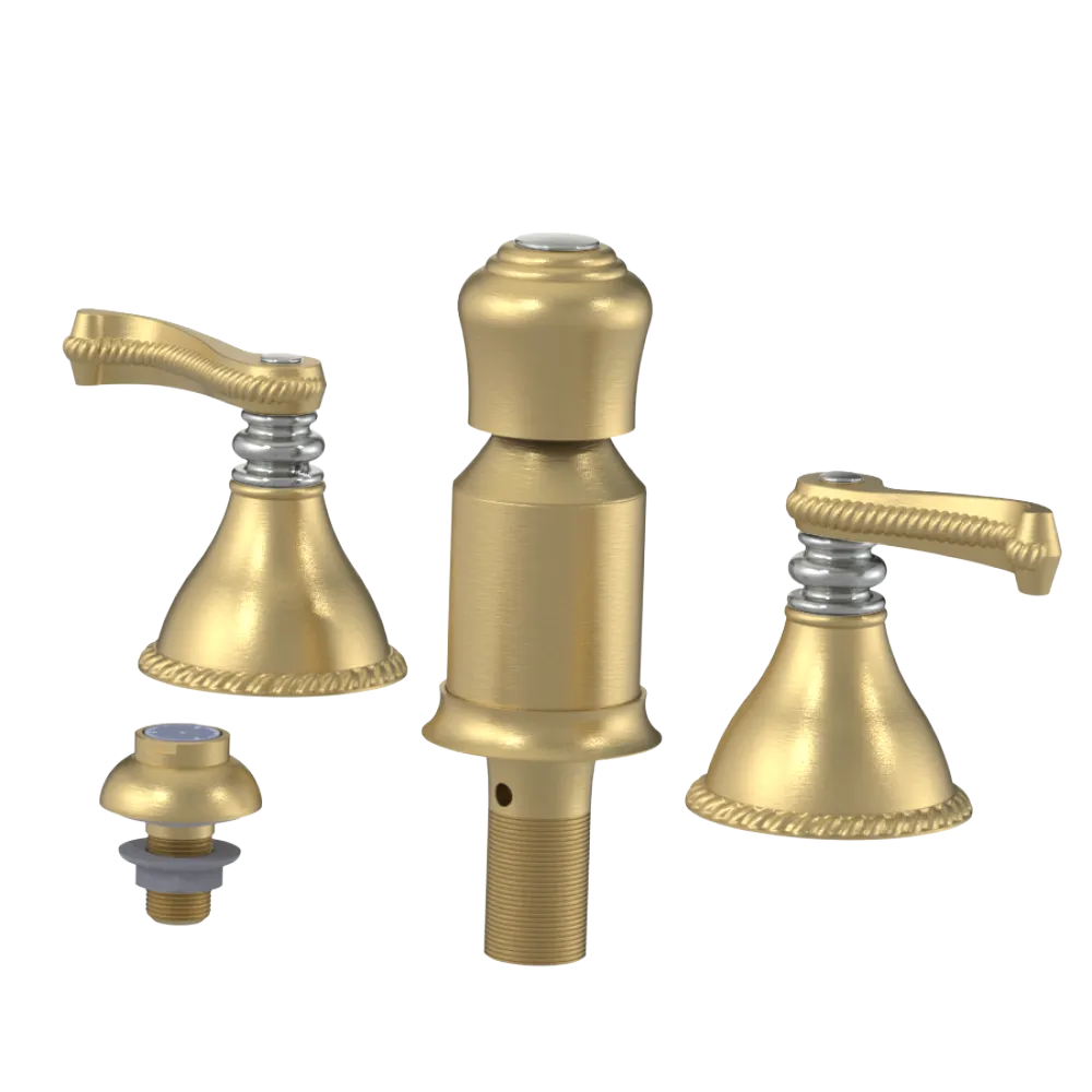 Rubinet Bidet Fitting with Spray, Diverter, and Vacum Breaker (Less Drain) Satin Brass