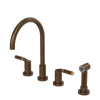 Rubinet Widespread Kitchen Set with Hand Spray Tuscan Brass