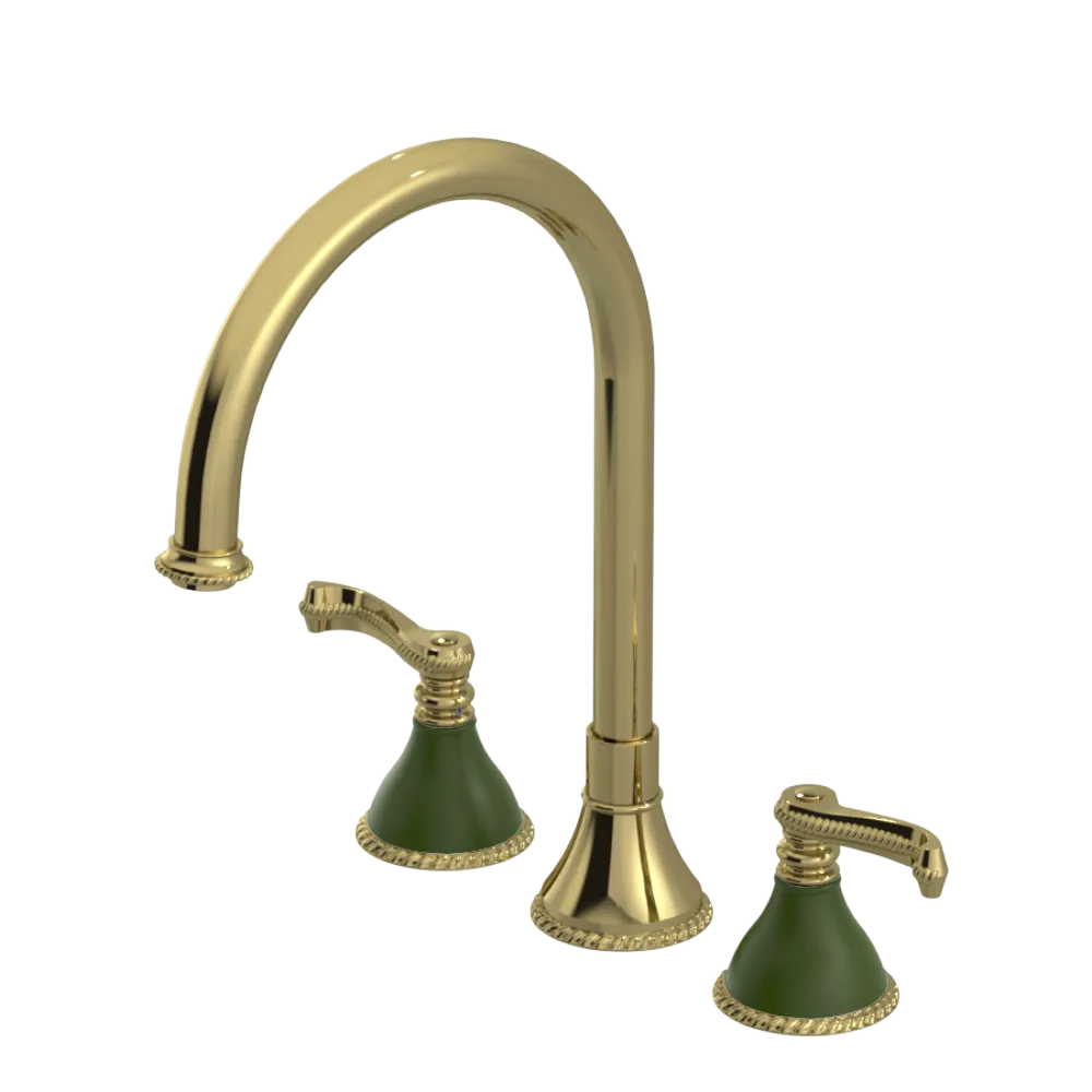 Rubinet Widespread Kitchen Set Natural Brass