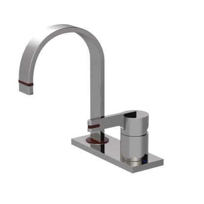Rubinet 4" Centre Single Control Lav. Set (less drain) Polished Nickel
