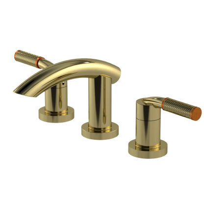 Rubinet Widespread Lav. Set. (less drain) Natural Brass