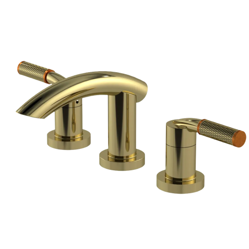 Rubinet Widespread Lav. Set. (less drain) Natural Brass