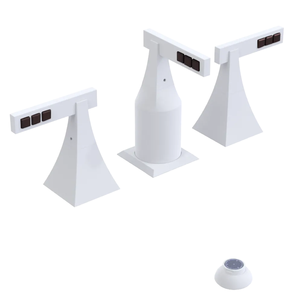 Rubinet Bidet Fitting with Spray, Diverter, and Vacum Breaker (Less Drain) Matt White