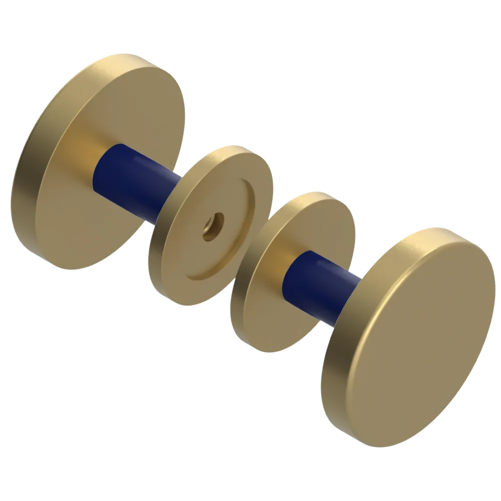 Rubinet Shower Door Knob (set) Satin Brass