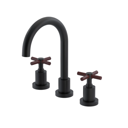 Rubinet Widespread Lav. Set. (less drain) Matt Black