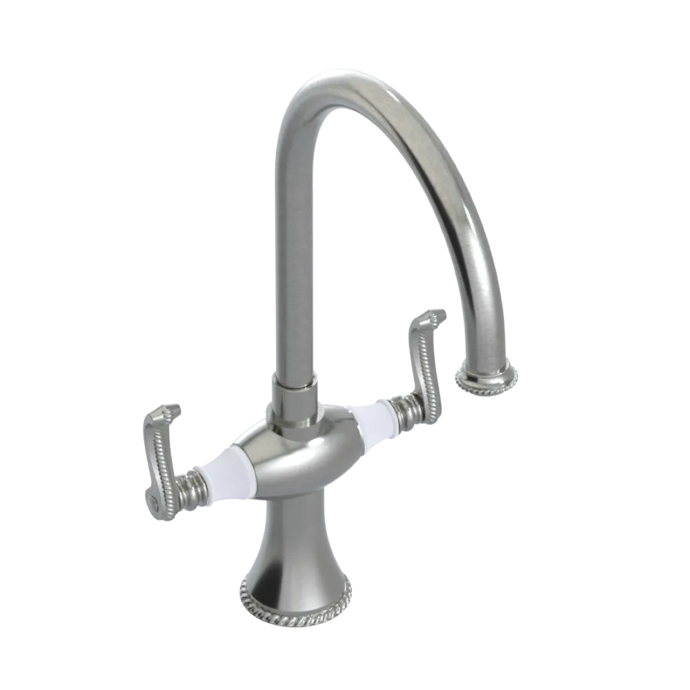 Rubinet Two Handle Single Hole Kitchen Set Satin Nickel