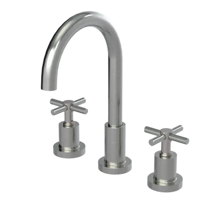 Rubinet Widespread Kitchen Set with LaSalle Spout Satin Nickel