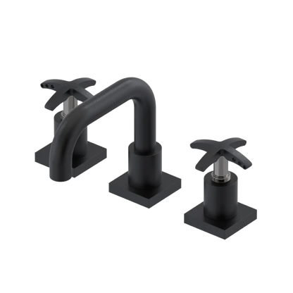 Rubinet Widespread Lav. Set. with Genesis spout (less drain) Matt Black