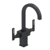 Rubinet Single Hole Dual Handle Lav. Set. (less drain) Matt Black