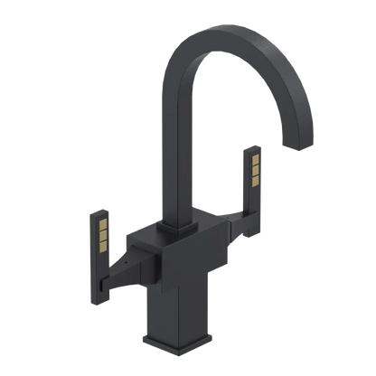 Rubinet Single Hole Dual Handle Lav. Set. (less drain) Matt Black