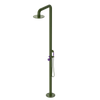 Rubinet Pressure Balance Outdoor Shower with Hand Held Shower & 10" Shower Head - 304 Stainless Steel Green Envy