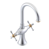 Rubinet Single Hole Dual Handle Lav. Set. (less drain) Satin Chrome