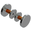 Rubinet Shower Door Knob (set) Satin Nickel