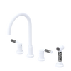 Rubinet Widespread Kitchen Set with Hand Spray Matt White