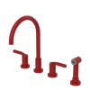 Rubinet Widespread Kitchen Set with Hand Spray Maroon