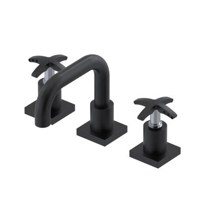 Rubinet Widespread Lav. Set. with Genesis spout (less drain) Matt Black