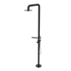 Rubinet Pressure Balance Outdoor Shower with Hand Held Shower & 10" Shower Head (with shelf) - 304 Stainless Steel Black