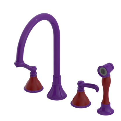 Rubinet Widespread Kitchen Set with Hand Spray Purple Haze