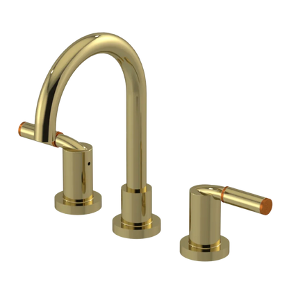 Rubinet Widespread Lav set (less drain) Natural Brass