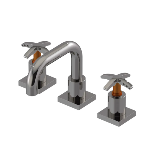 Rubinet Widespread Lav. Set. with Genesis spout (less drain) Polished Nickel