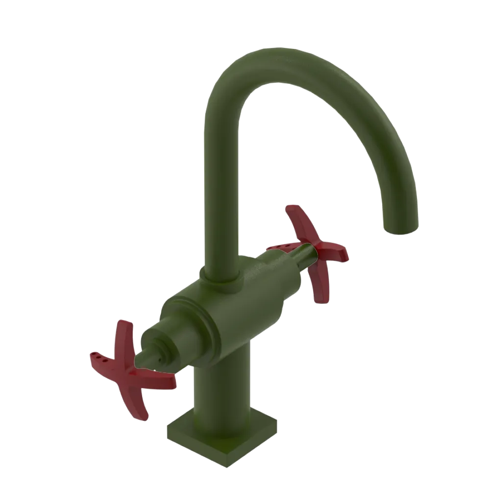 Rubinet Single Hole Dual Handle Lav. Set. (less drain) Green Envy