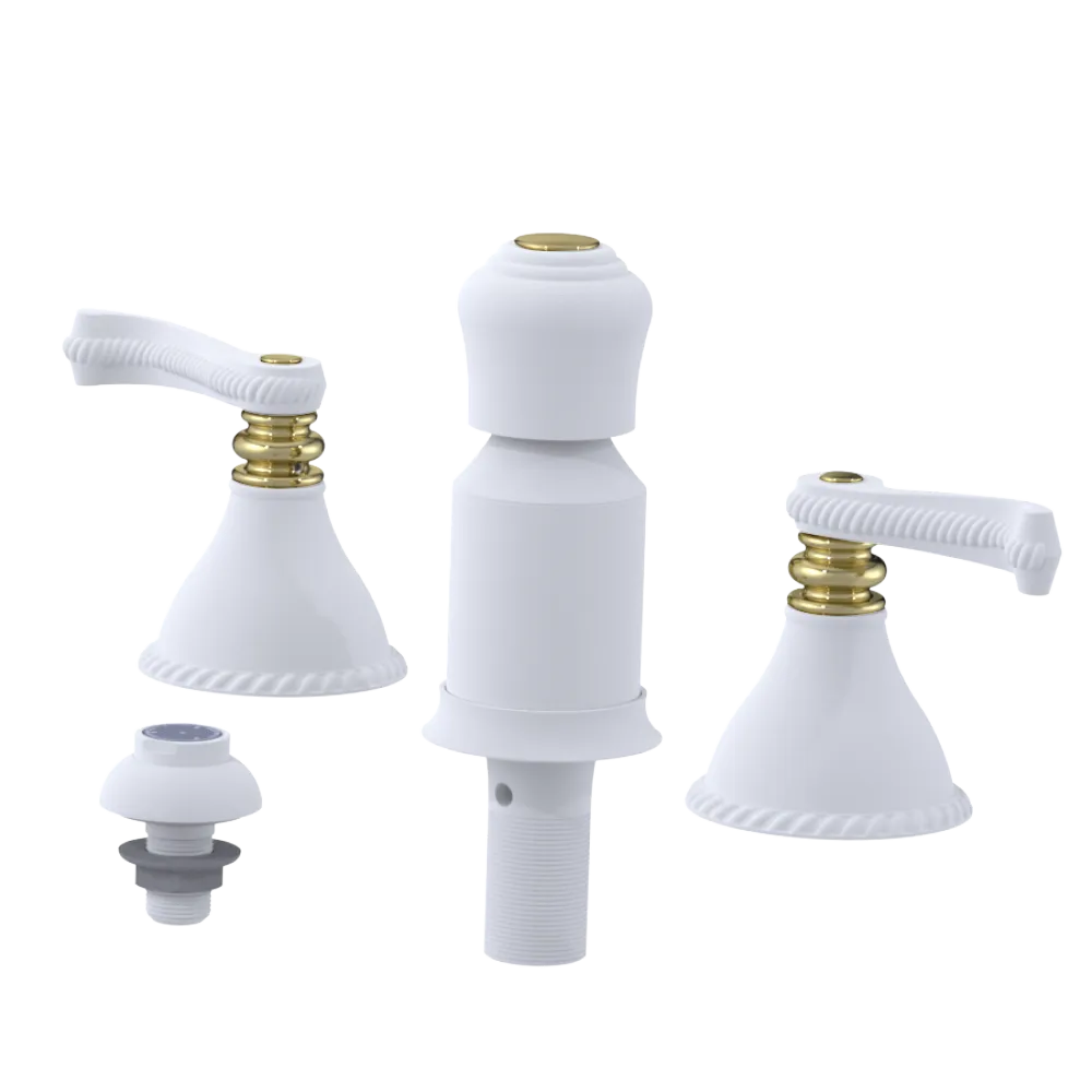 Rubinet Bidet Fitting with Spray, Diverter, and Vacum Breaker (Less Drain) Matt White