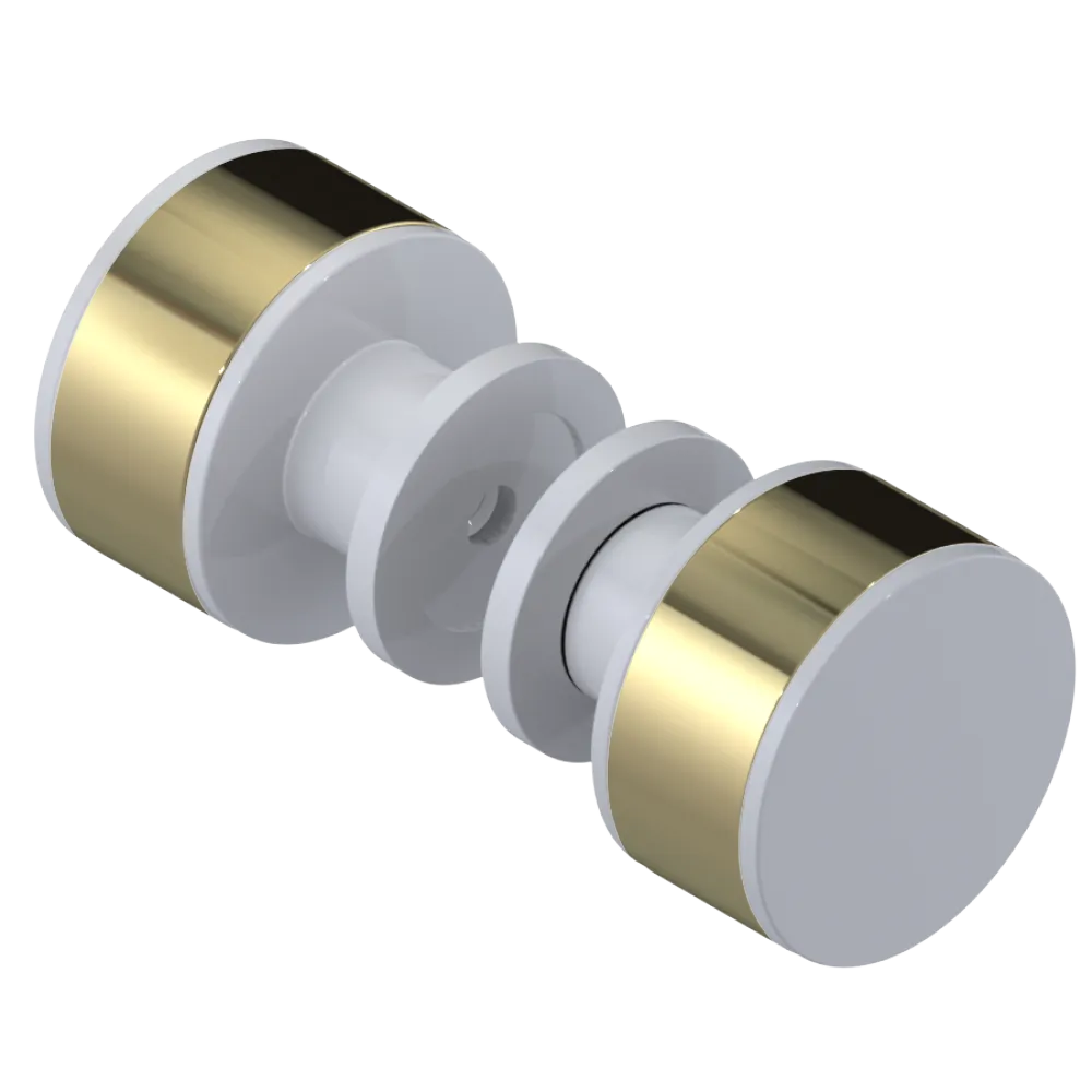 Rubinet Shower Door Knob (set) White