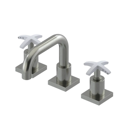 Rubinet Widespread Lav. Set. with Genesis spout (less drain) Satin Nickel