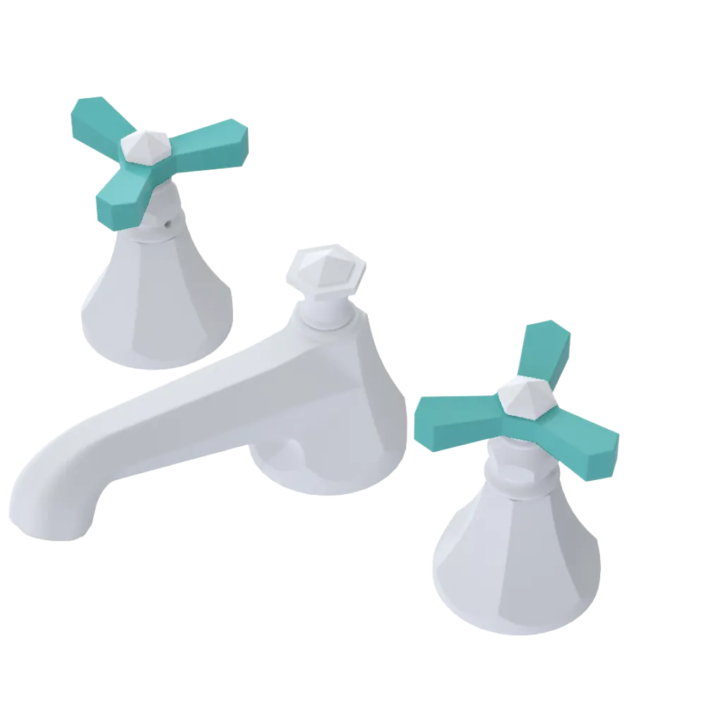 Rubinet Widespread Lav. Set. (less drain) Matt White