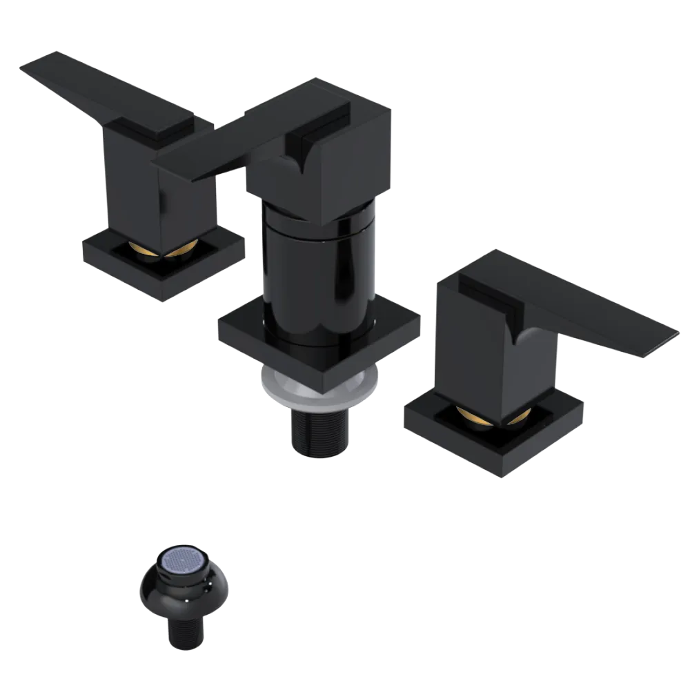 Rubinet Bidet Fitting with Spray, Diverter, and Vacuum Breaker (less drain) Black