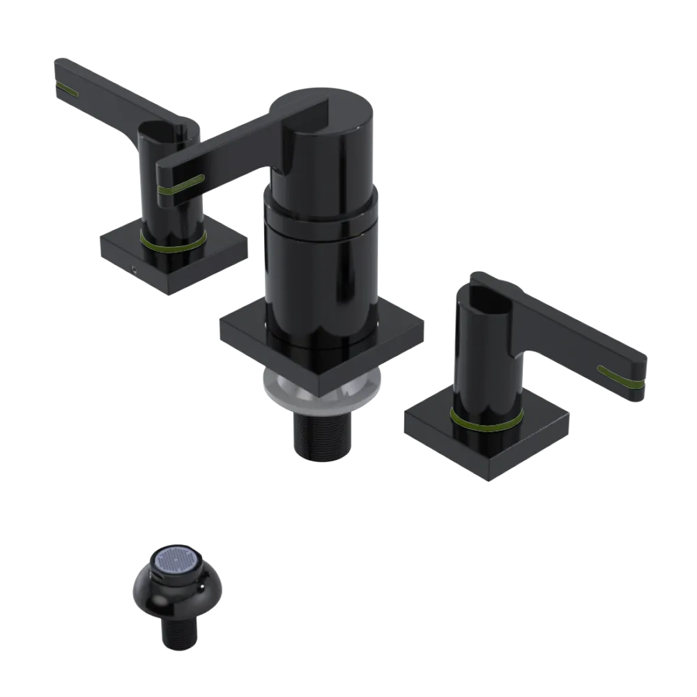 Rubinet Bidet Fitting with Spray, Diverter, and Vacum Breaker (Less Drain) Black