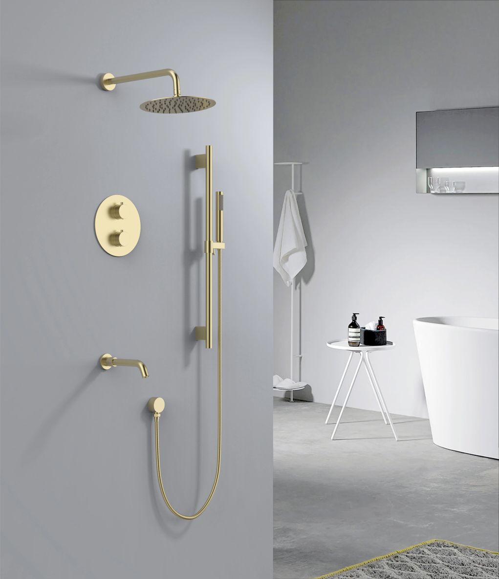 Aquaflo Rund 3-Way Thermostatic Shower Set