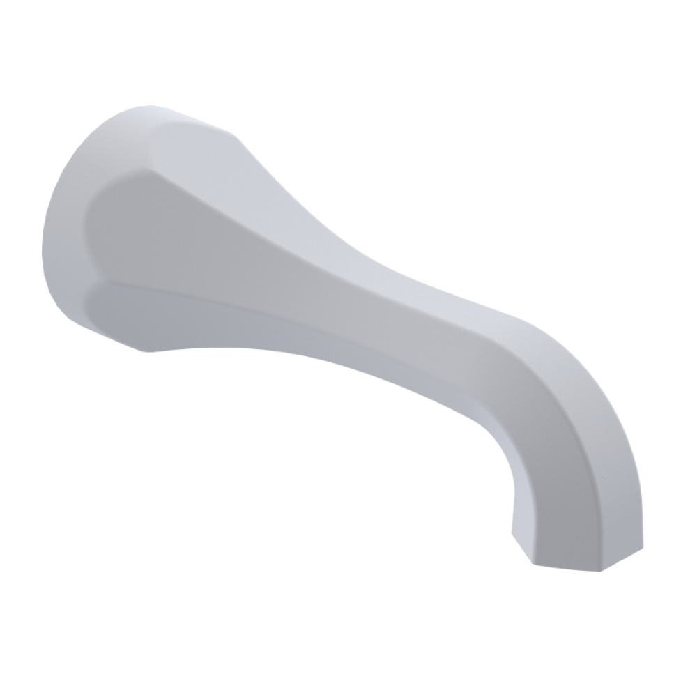 Rubinet Tub Filler Spout Wall Mount Matt White