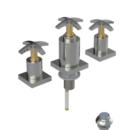 Rubinet Bidet Fitting with Spray, Diverter, and Vacuum Breaker (less drain) Satin Nickel