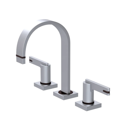 Rubinet Widespread Lav. Set. (less drain) Satin Chrome