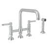 ROHL Campo Deck Mount U-Spout 3 Leg Bridge Faucet With Sidespray
