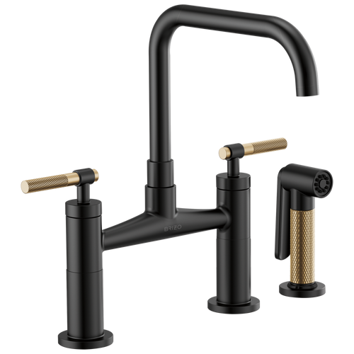 Brizo Bridge Faucet With Square Spout And Knurled Handle