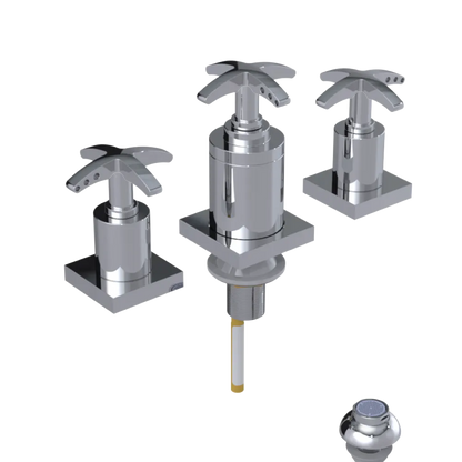 Rubinet Bidet Fitting with Spray, Diverter, and Vacuum Breaker (less drain) Chrome