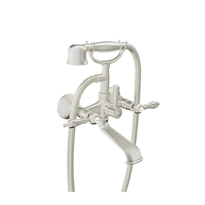 Baril Wall-mounted tub faucet with hand shower