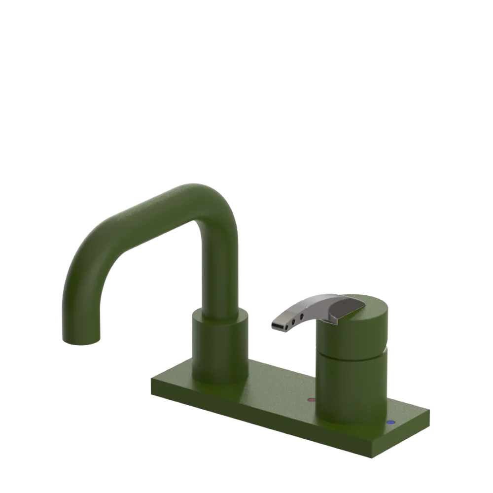 Rubinet 4" Centre Single Control Lav. Set. with Genesis spout (less drain) Green Envy