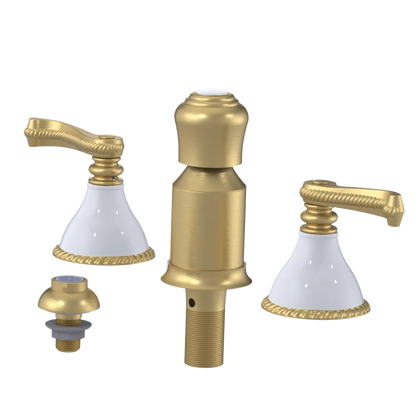 Rubinet Bidet Fitting with Spray, Diverter, and Vacum Breaker (Less Drain) Satin Gold