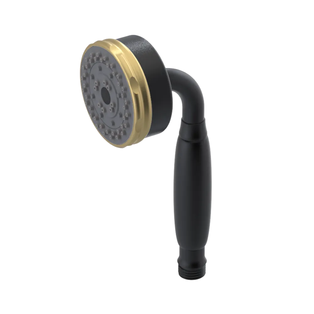 Rubinet 3 Function Hand Held Shower Only Matt Black