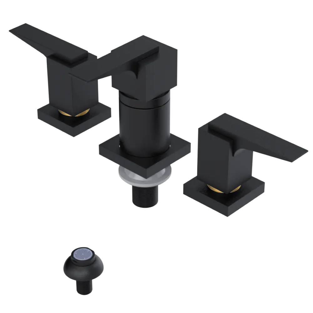 Rubinet Bidet Fitting with Spray, Diverter, and Vacuum Breaker (less drain) Matt Black