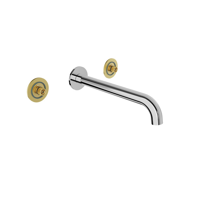 Baril Two handles wall-mounted lavatory faucet (without handle), drain not included
