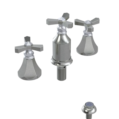 Rubinet Bidet Fitting with Spray, Diverter, and Vacum Breaker (Less Drain) Satin Nickel