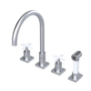 Rubinet Widespread Kitchen Set with Hand Spray Satin Chrome