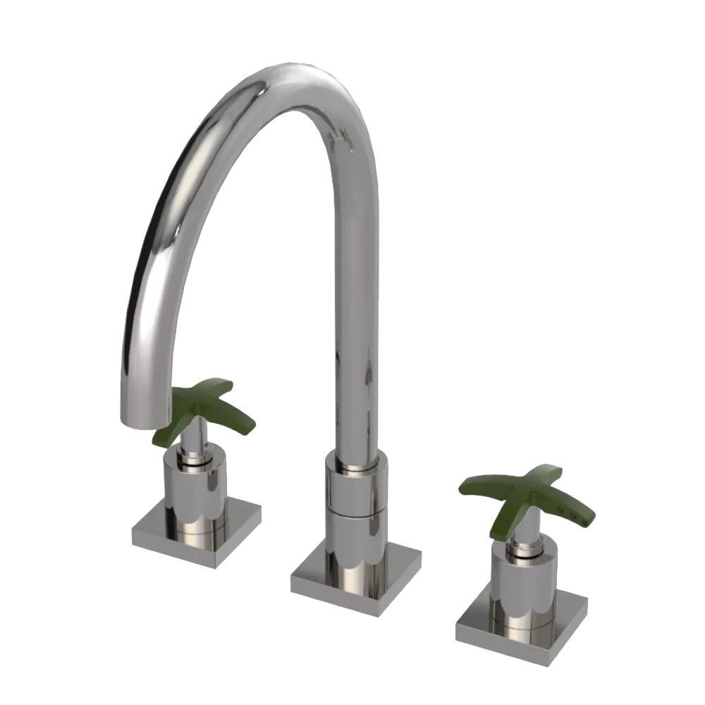 Rubinet Widespread Kitchen Set Polished Nickel