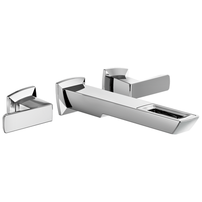 Brizo Two Handle Wall Mount Lavatory Faucet With Open Flow Spout 12 Gpm